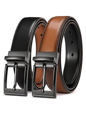 CHAOREN Reversible Belt Men 1 Piece - 1.25" Leather Dress Belt - Trim to Fit